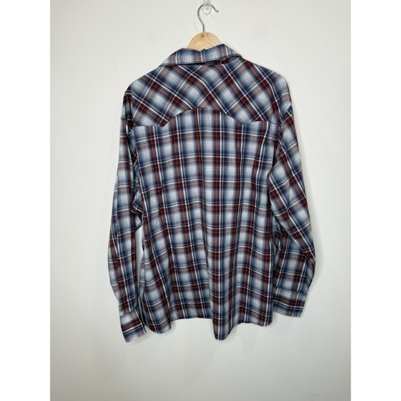 Wrangler Wrancher Plaid Shirt Lot Bundle‎ Mens 2X Pearl Snap Long Sleeve Western - Picture 2 of 7